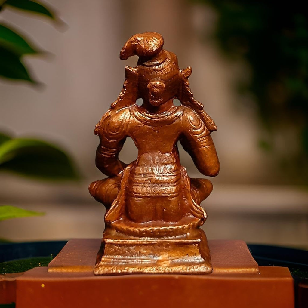 Brown Copper Idols, Handmade, Nammazhwar 2.5 Inches, 195G Pack Of 1 Piece