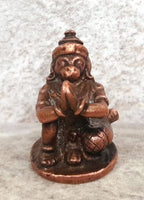 Brownish-Orange Copper Idols India, 0.7 Inches, Handmade God Hanuman, 18G, Patina Antique Finish, Pack Of 1 Piece