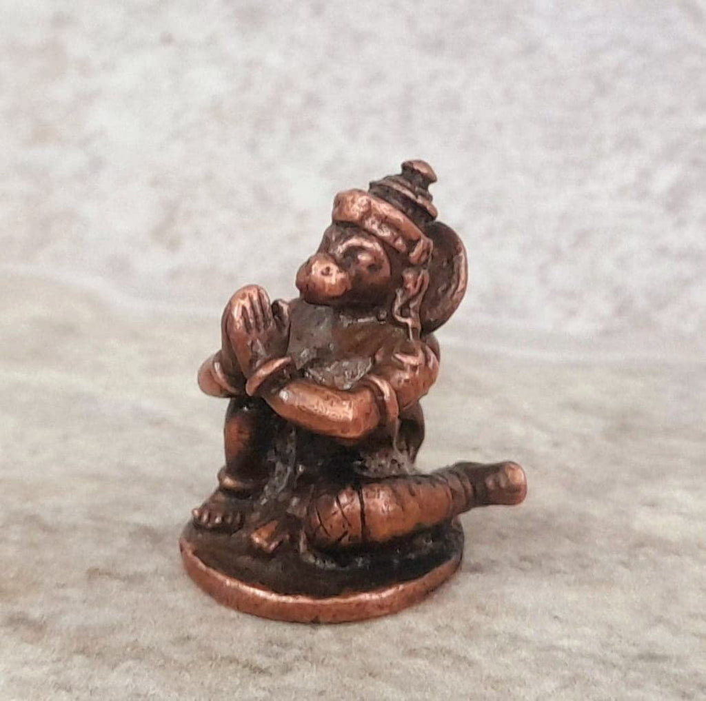 Brownish-Orange Copper Idols India, 0.7 Inches, Handmade God Hanuman, 18G, Patina Antique Finish, Pack Of 1 Piece