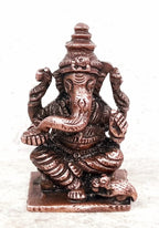 Brownish-Orange Copper Idols, 1.6 Inches, Handmade Ganesh, 48G, Patina Antique Finish, Pack Of 1 Piece