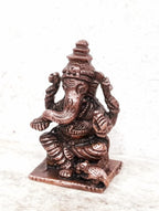 Brownish-Orange Copper Idols, 1.6 Inches, Handmade Ganesh, 48G, Patina Antique Finish, Pack Of 1 Piece