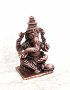 Brownish-Orange Copper Idols, 1.6 Inches, Handmade Ganesh, 48G, Patina Antique Finish, Pack Of 1 Piece