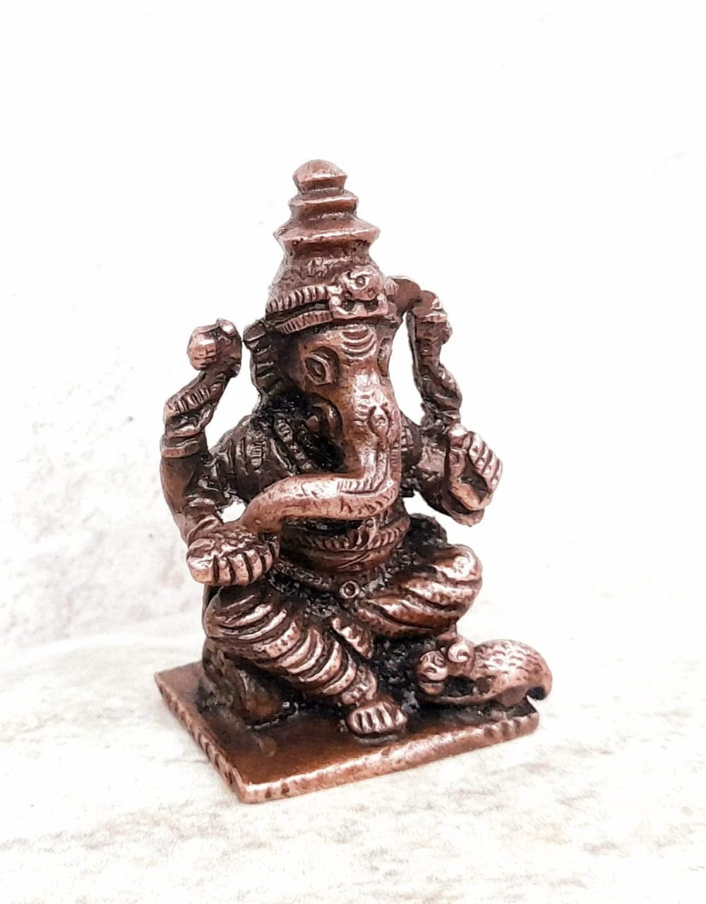 Brownish-Orange Copper Idols, 1.6 Inches, Handmade Ganesh, 48G, Patina Antique Finish, Pack Of 1 Piece