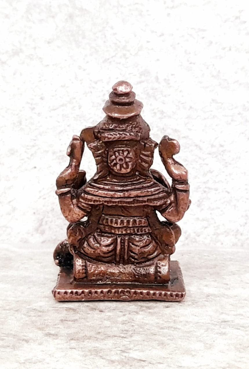 Brownish-Orange Copper Idols, 1.6 Inches, Handmade Ganesh, 48G, Patina Antique Finish, Pack Of 1 Piece