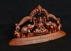 Brownish-Orange Copper Idols India, 1.3 Inches, Handmade Mahalakshmi Idols With Paired Elephants, 55G, Patina Antique Finish, Pack Of 1 Piece