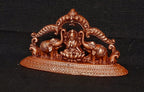 Brownish-Orange Copper Idols India, 1.3 Inches, Handmade Mahalakshmi Idols With Paired Elephants, 55G, Patina Antique Finish, Pack Of 1 Piece