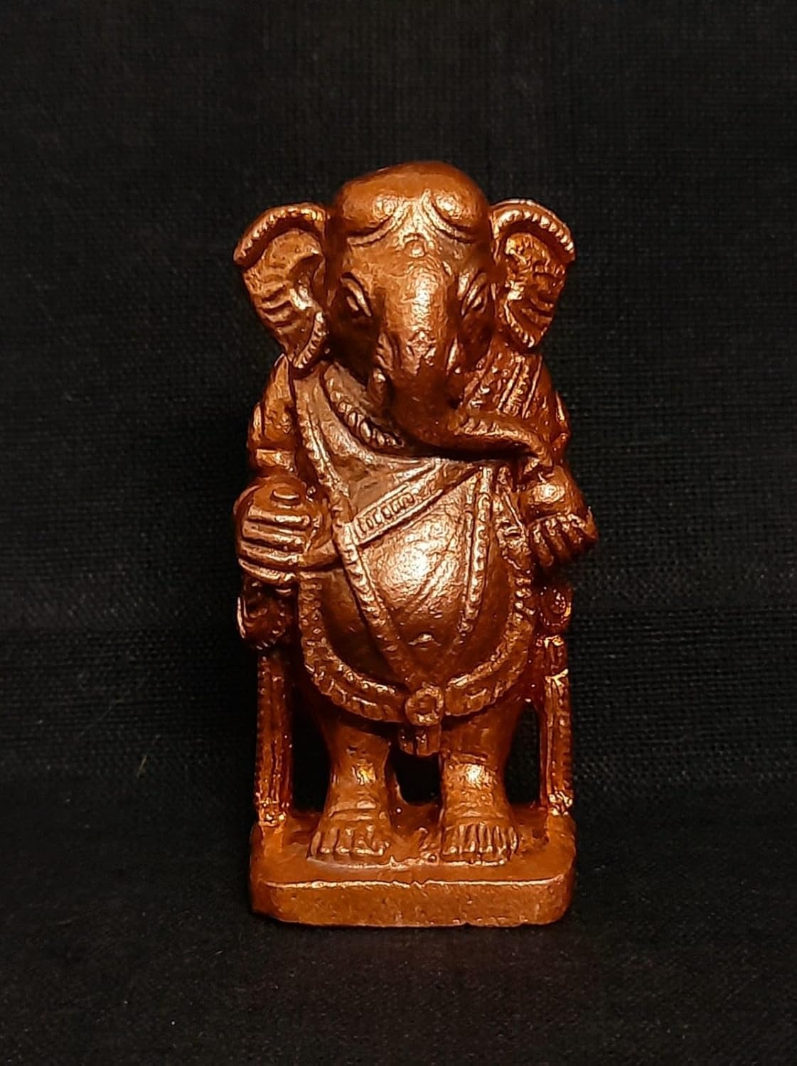 Brown Handmade Copper Idols Of Ganesh 2.2 Inches, 130G, Pack Of 1 Piece
