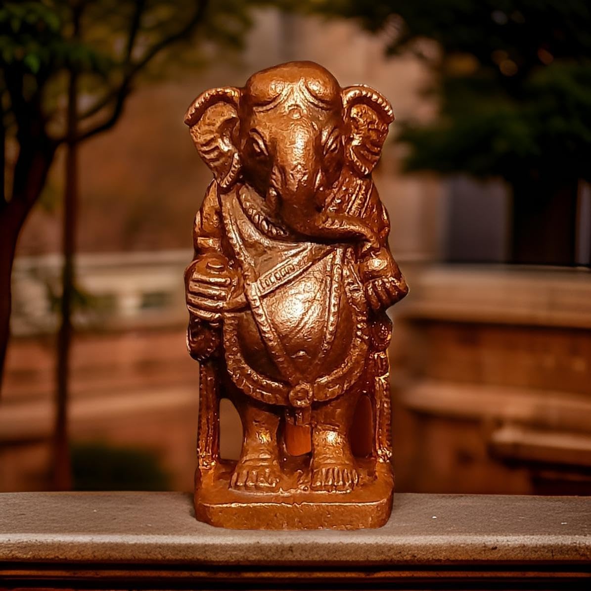 Brown Handmade Copper Idols Of Ganesh 2.2 Inches, 130G, Pack Of 1 Piece