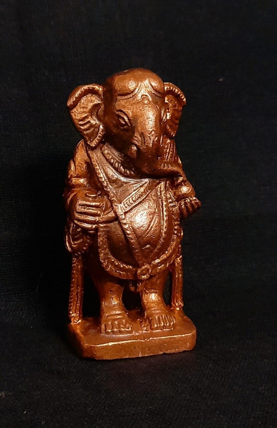 Brown Handmade Copper Idols Of Ganesh 2.2 Inches, 130G, Pack Of 1 Piece