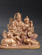 Brown Copper Idols Of God Shiva Parivar, 2.5 Inch, 350G, Handmade Idols, Pack Of 1 Piece