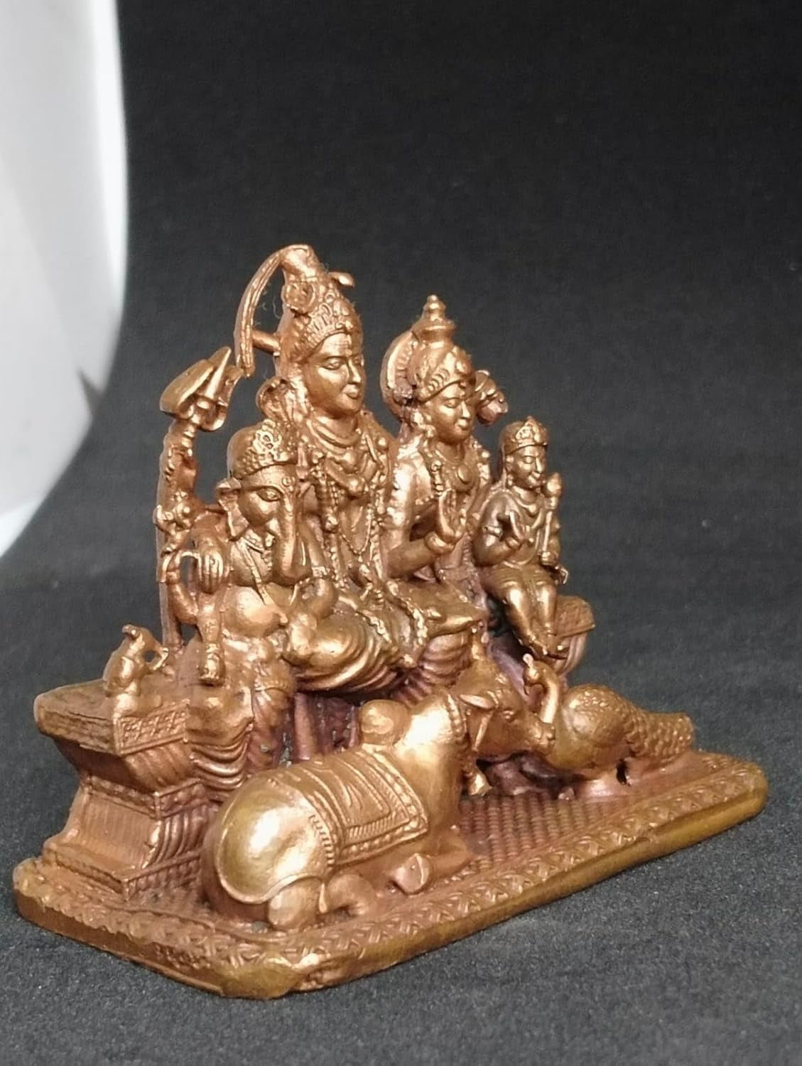 Brown Copper Idols Of God Shiva Parivar, 2.5 Inch, 350G, Handmade Idols, Pack Of 1 Piece