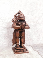Brownish-Orange Copper Idols Indiaby, 2.5 Inches, Handmade Standing God Hanuman, 85G, Patina Antique Finish, Pack Of 1 Piece