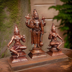 Brown Handmade Copper Narasimhar Sridevi, Bhudevi Combo Set, 6.1 Inch, 1.7 Kg, Pack Of Piece