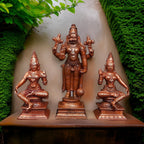 Brown Handmade Copper Narasimhar Sridevi, Bhudevi Combo Set, 6.1 Inch, 1.7 Kg, Pack Of Piece