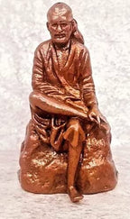 Brownish-Orange Copper Idols Indiaby, 1.8 Inches, Handmade Saibaba Idol, 78G, Patina Antique Finish, Pack Of 1 Piece