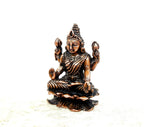 Brownish-Orange Copper Idols India, 1.8Inches, Handmade Lakshmi Idol, 65G, Patina Antique Finish, Pack Of 1 Piece