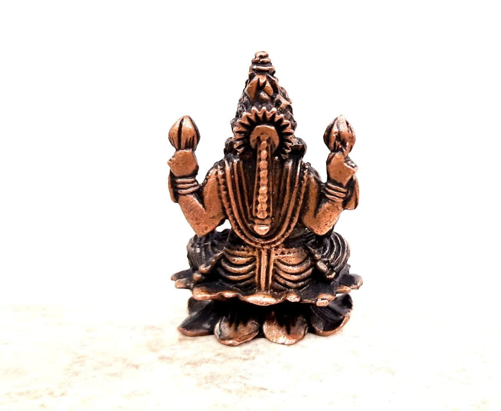 Brownish-Orange Copper Idols India, 1.8Inches, Handmade Lakshmi Idol, 65G, Patina Antique Finish, Pack Of 1 Piece
