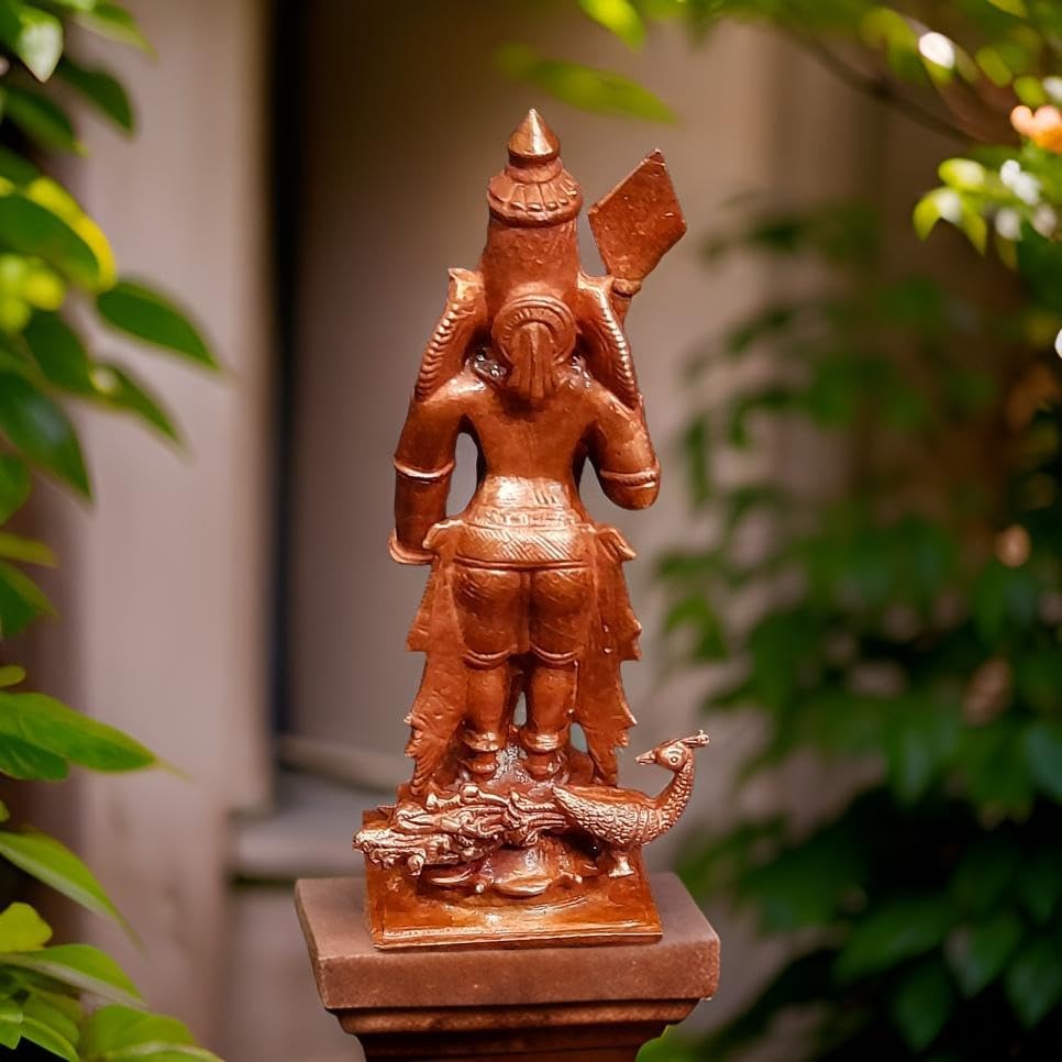 Brown Copper Idols Of God Murugar 11.5 Cm, 322 Gram, Patina Antique Finish, Pack Of 1 Piece