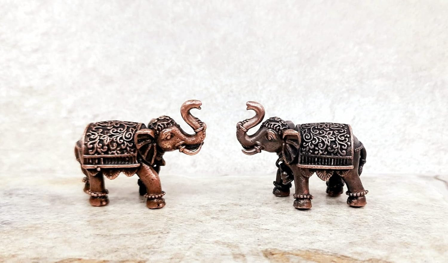 Brownish-Orange Copper Idols, 3.5 Cm, Handmade Standing Elephant Idol 125Gram, Patina Antique Finish, Pack Of 1 Piece