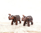 Brownish-Orange Copper Idols, 3.5 Cm, Handmade Standing Elephant Idol 125Gram, Patina Antique Finish, Pack Of 1 Piece