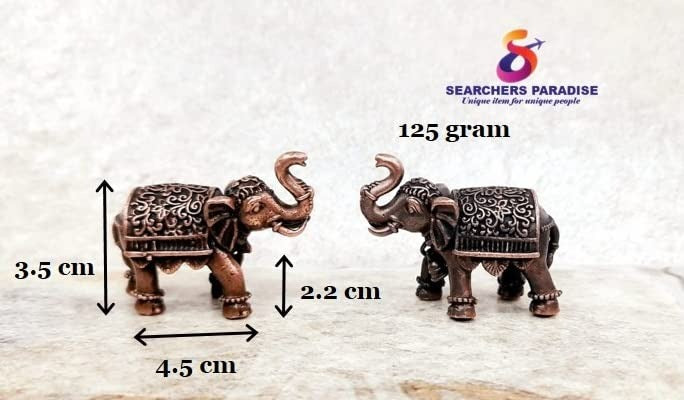 Brownish-Orange Copper Idols, 3.5 Cm, Handmade Standing Elephant Idol 125Gram, Patina Antique Finish, Pack Of 1 Piece