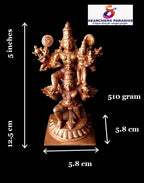Brown Copper Idols Of God Garuda Vahanam With Perumal, 12.5 Cm, 510G, Handmade Pack Of 1 Piece