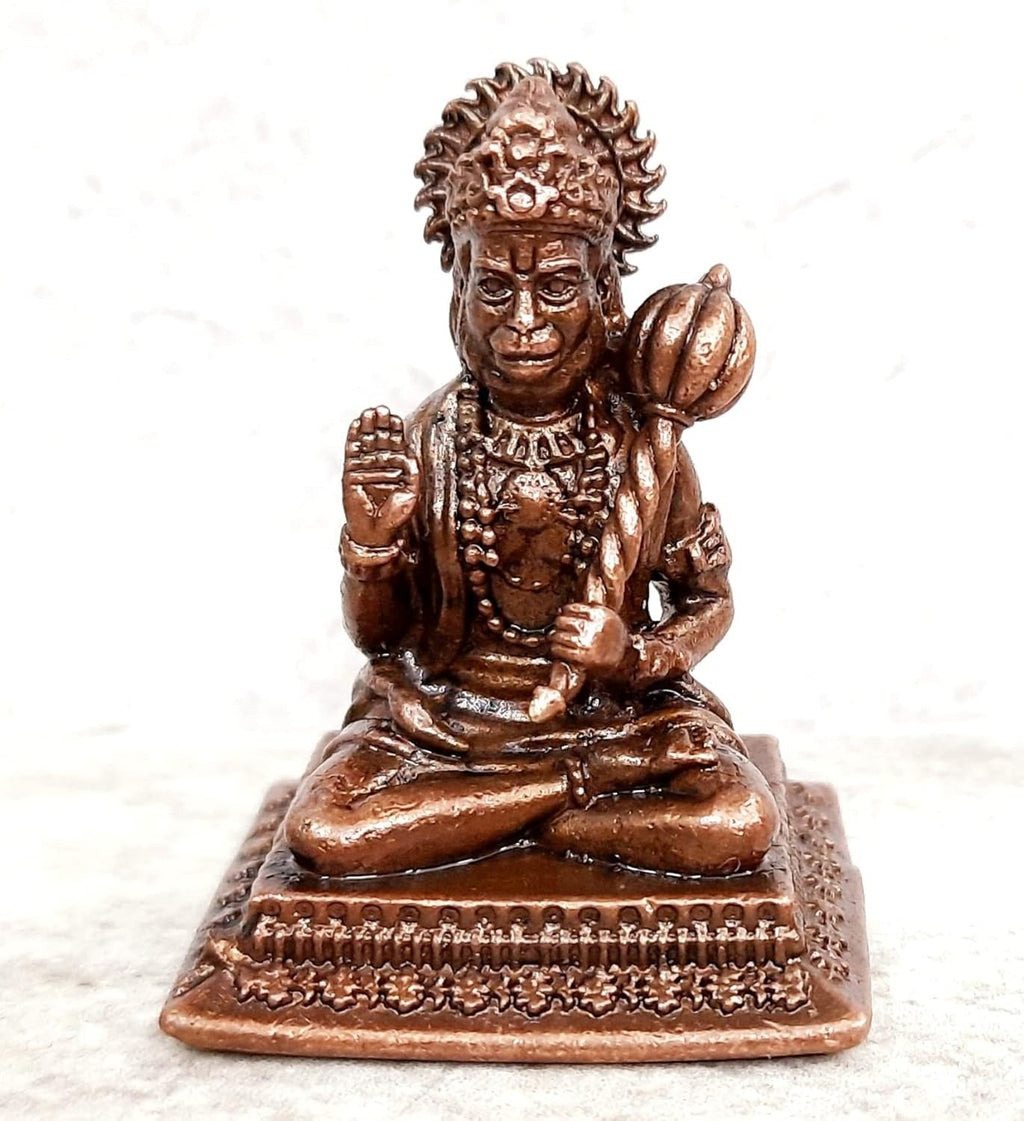 Brownish-Orange Copper Idols India, 1.6Inches, Handmade Hanuman, 56Grams, Patina Antique Finish, Pack Of 1 Piece