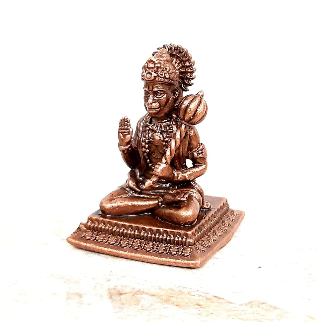Brownish-Orange Copper Idols India, 1.6Inches, Handmade Hanuman, 56Grams, Patina Antique Finish, Pack Of 1 Piece
