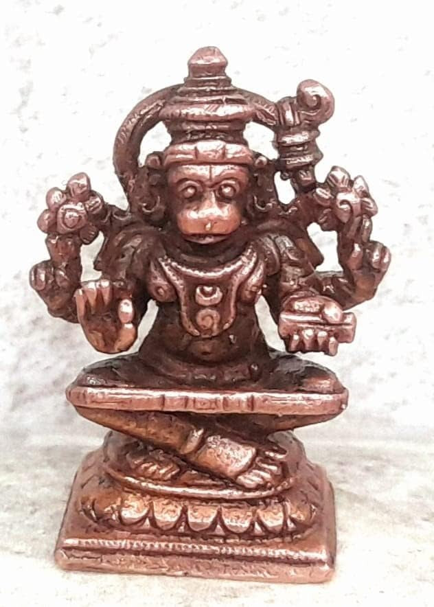 Brownish-Orange Copperhandmade God Hanuman, 1.2 Inches,, 25G, Patina Antique Finish, Pack Of 1 Piece