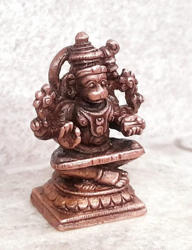 Brownish-Orange Copperhandmade God Hanuman, 1.2 Inches,, 25G, Patina Antique Finish, Pack Of 1 Piece