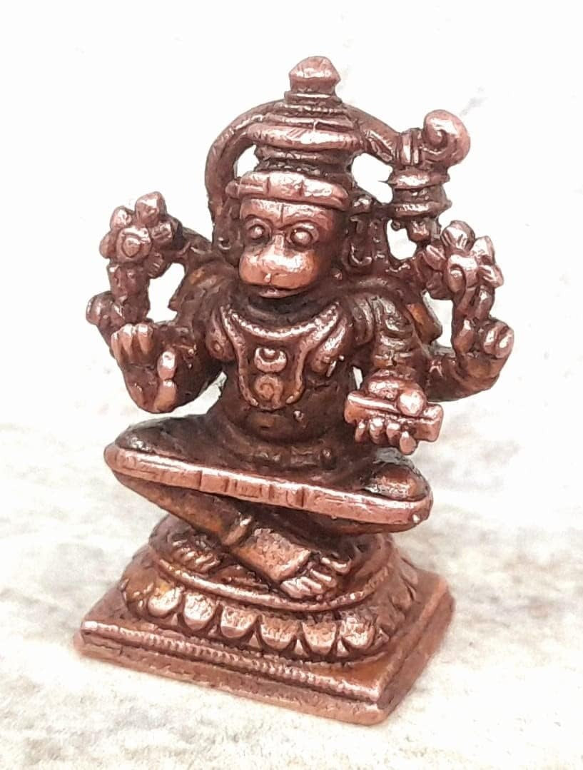 Brownish-Orange Copperhandmade God Hanuman, 1.2 Inches,, 25G, Patina Antique Finish, Pack Of 1 Piece
