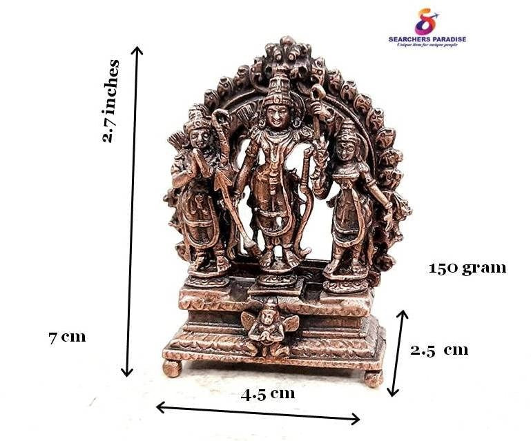 Brownish-Orange Copper Idols, 7 Cm, Handmade Ramdarbar 150 G, Patina Antique Finish, Pack Of 1 Piece