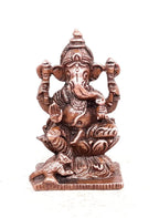 Brownish-Orange Copper Idols, 2 Inches, Handmade Ganesh, 85G, Patina Antique Finish, Pack Of 1 Piece