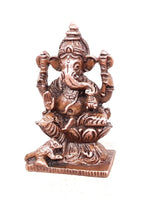 Brownish-Orange Copper Idols, 2 Inches, Handmade Ganesh, 85G, Patina Antique Finish, Pack Of 1 Piece
