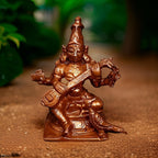 Brownish-Orange Copper Handmade Goddess Saraswathi, 1.6 Inches, 50G, Pack Of 1 Piece