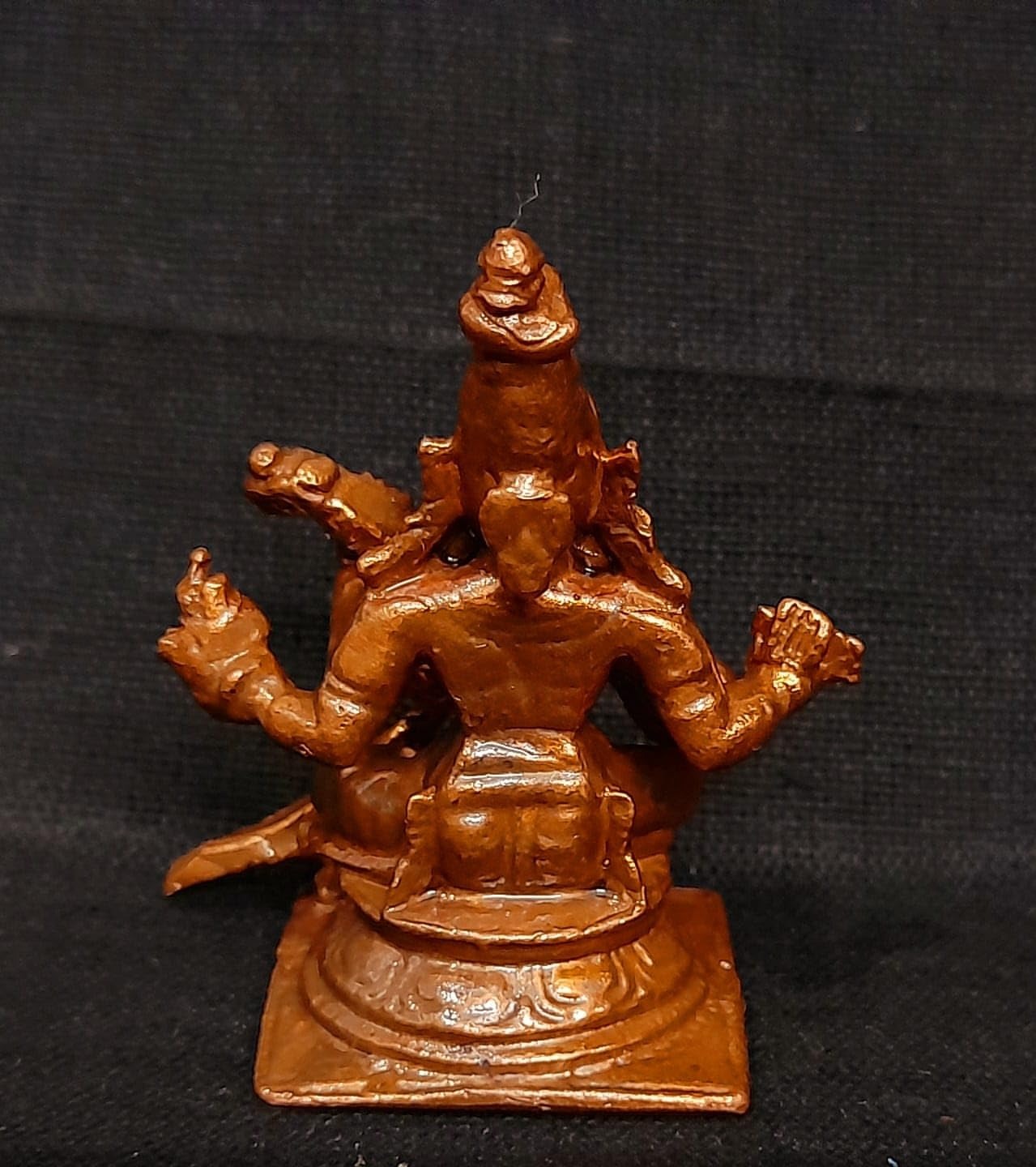 Brownish-Orange Copper Handmade Goddess Saraswathi, 1.6 Inches, 50G, Pack Of 1 Piece