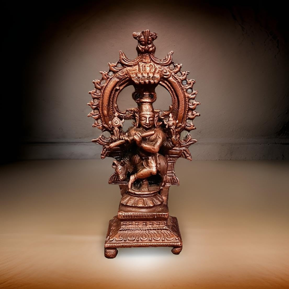 Brownish-Orange Copper Handmade Venugopalaswamy, 3 Inches, 90G, Pack Of 2 Piece