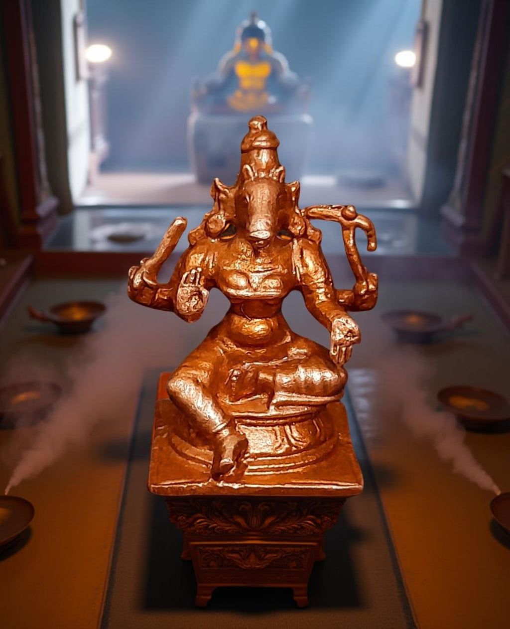 Copper Handmade Goddess Varahi, 1.5 Inches, 50 Gram, Pack Of 1 Piece