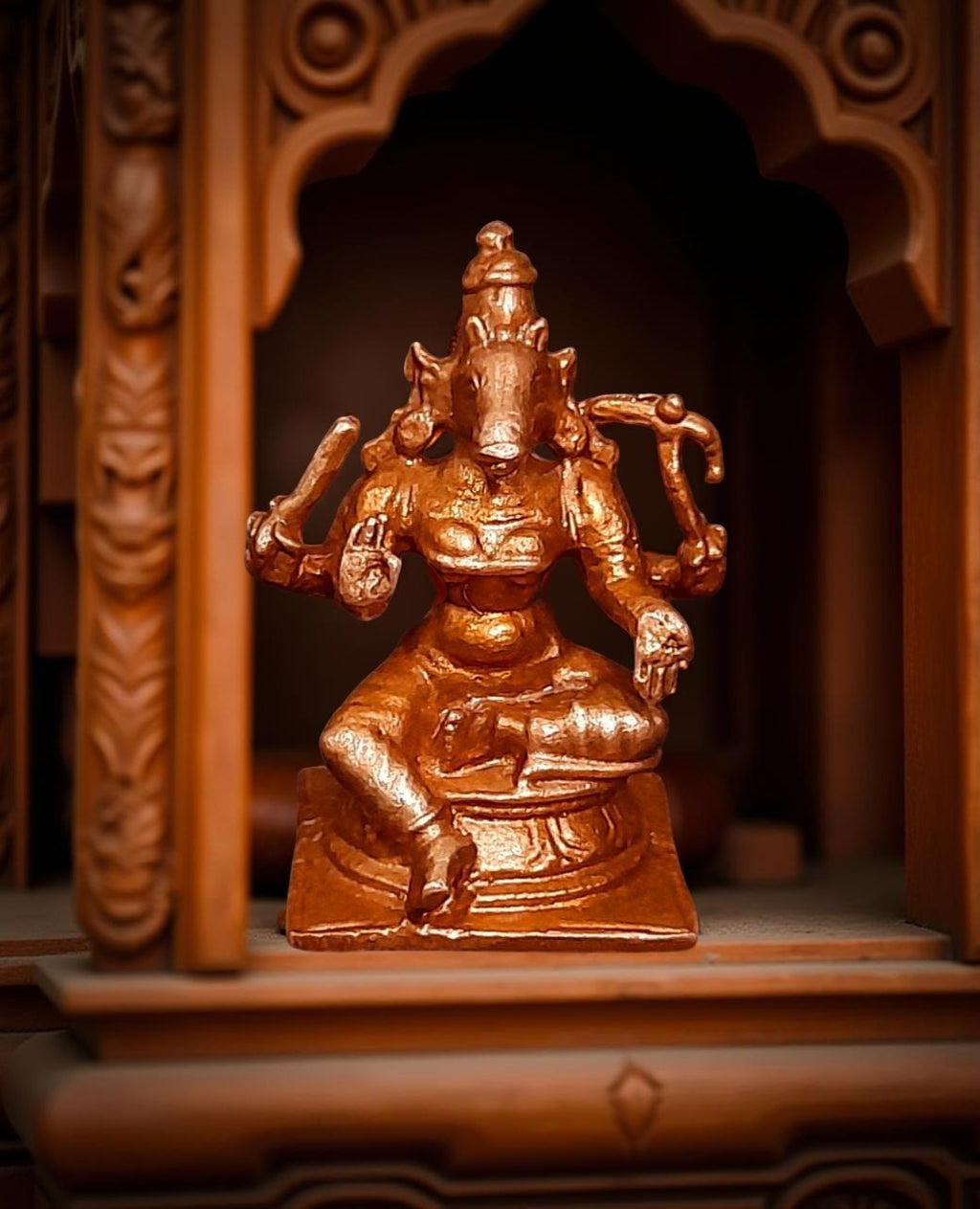 Copper Handmade Goddess Varahi, 1.5 Inches, 50 Gram, Pack Of 1 Piece