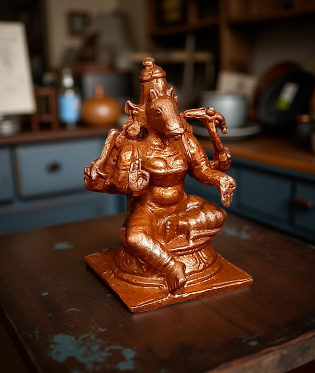 Copper Handmade Goddess Varahi, 1.5 Inches, 50 Gram, Pack Of 1 Piece