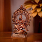 Brownish-Orange Copper Idols Of God Lakshmi Narasimhar With Prabhavalli, 3.3 Inches, 146G, Patina Antique Finish, Pack Of 2 Piece