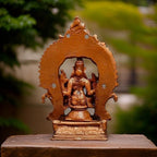 Brownish-Orange Copper Idols Of God Lakshmi Narasimhar With Prabhavalli, 3.3 Inches, 146G, Patina Antique Finish, Pack Of 2 Piece