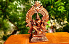 Brownish-Orange Copper Idols Of God Lakshmi Narasimhar With Prabhavalli, 3.3 Inches, 146G, Patina Antique Finish, Pack Of 2 Piece