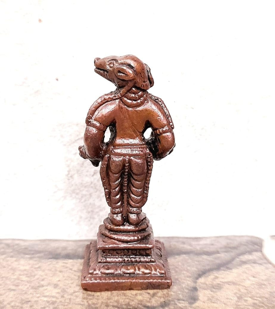 Brown Copper Idols Bhoo Varahar, 2.4 Inches, Handmade 80G, Pack Of 1 Piece