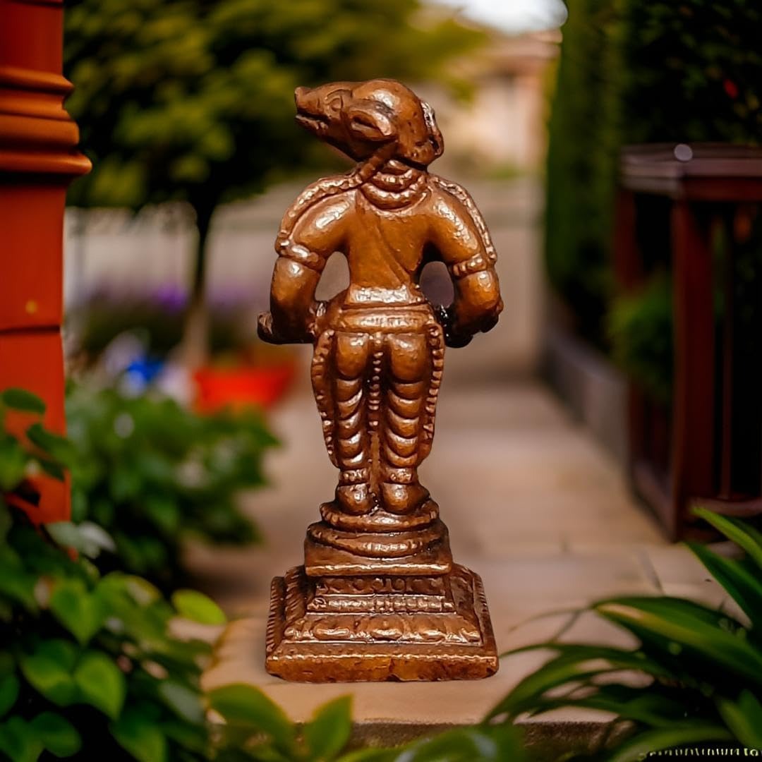 Brown Copper Idols Bhoo Varahar, 2.4 Inches, Handmade 80G, Pack Of 1 Piece