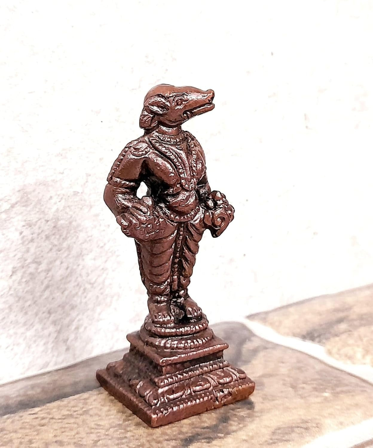 Brown Copper Idols Bhoo Varahar, 2.4 Inches, Handmade 80G, Pack Of 1 Piece