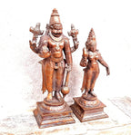Brownish-Orange Copper Idols Of God Standing Lakshmi Narasimhar, 5.1 Inch, 1.2 Kg, Patina Antique Finish, Pack Of 2 Piece