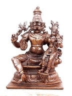 Brownish-Orange Copper Idols Of God Lakshmi Narasimhar By Unikraf , 3.8 Inches, 560G, Patina Antique Finish, Pack Of 1 Piece
