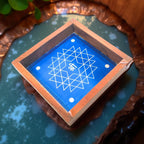 Unikraf  Aishwarya Lakshmi Kolam Rangoli Stencil Wooden,Pack of 1 Piece 5 * 5 inches