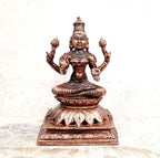 Brownish-Orange Copper Idols India, 4.7 Inches, Handmade Lakshmi Idol With, 680G, Patina Antique Finish, Pack Of 1 Piece